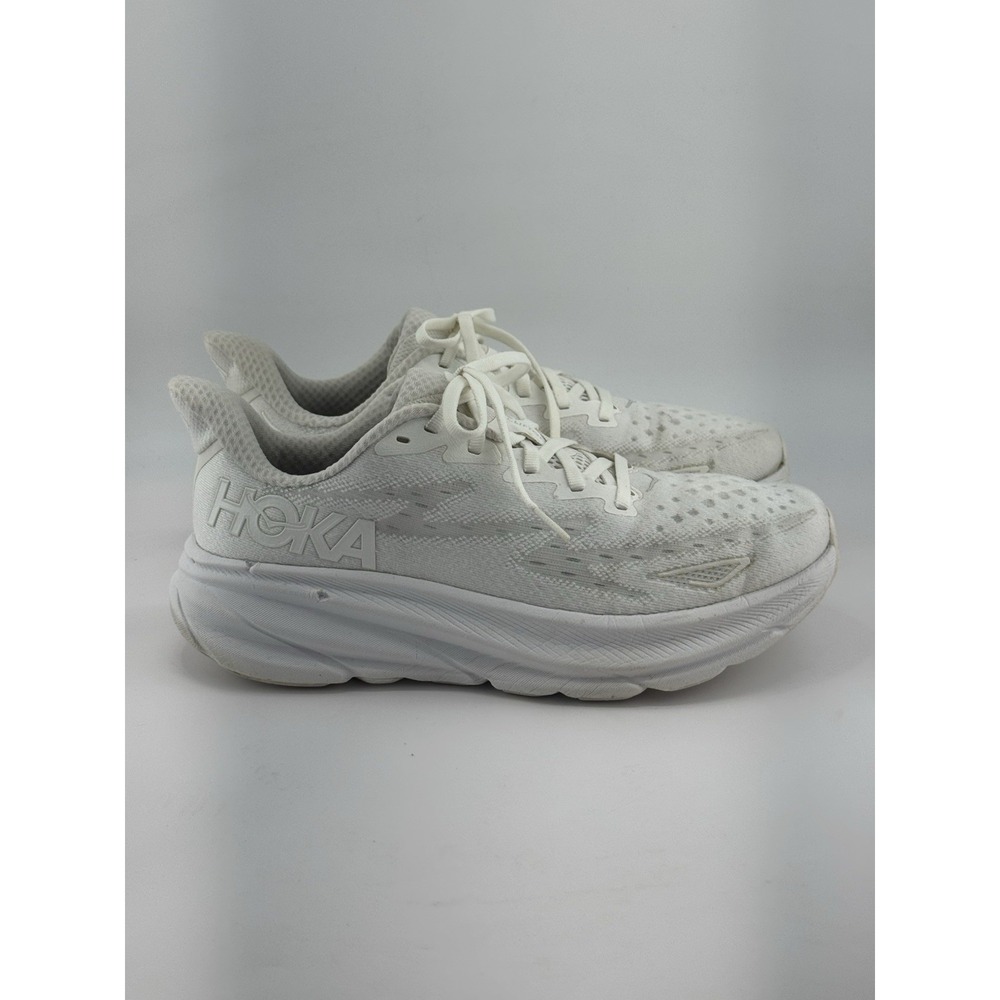 Hoka One One Sneakers Womens Clifton 9 1127896 WWH White Running Size 8.5B